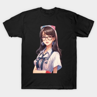 Nerd Asian Schoolgirl T-Shirt
